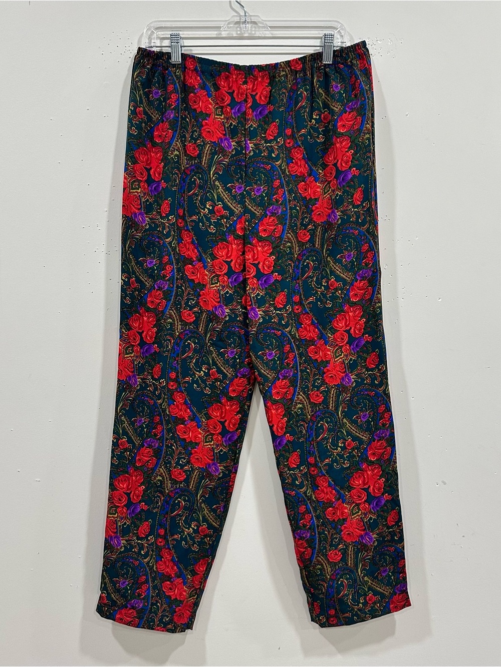 VTG 90s Victorias Secret Gold Label‎ Floral Silky Poly Lounge PJ Pants S/M